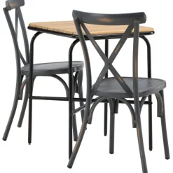 Best Venture Home Parvekeryhmä , 88x70cm Holmbeck-pöytä + 2 mustaa Tablas-tuolia