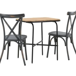 Best Venture Home Parvekeryhmä , 88x70cm Holmbeck-pöytä + 2 mustaa Tablas-tuolia