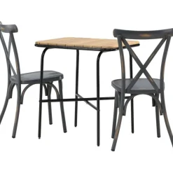 Best Venture Home Parvekeryhmä , 88x70cm Holmbeck-pöytä + 2 mustaa Tablas-tuolia