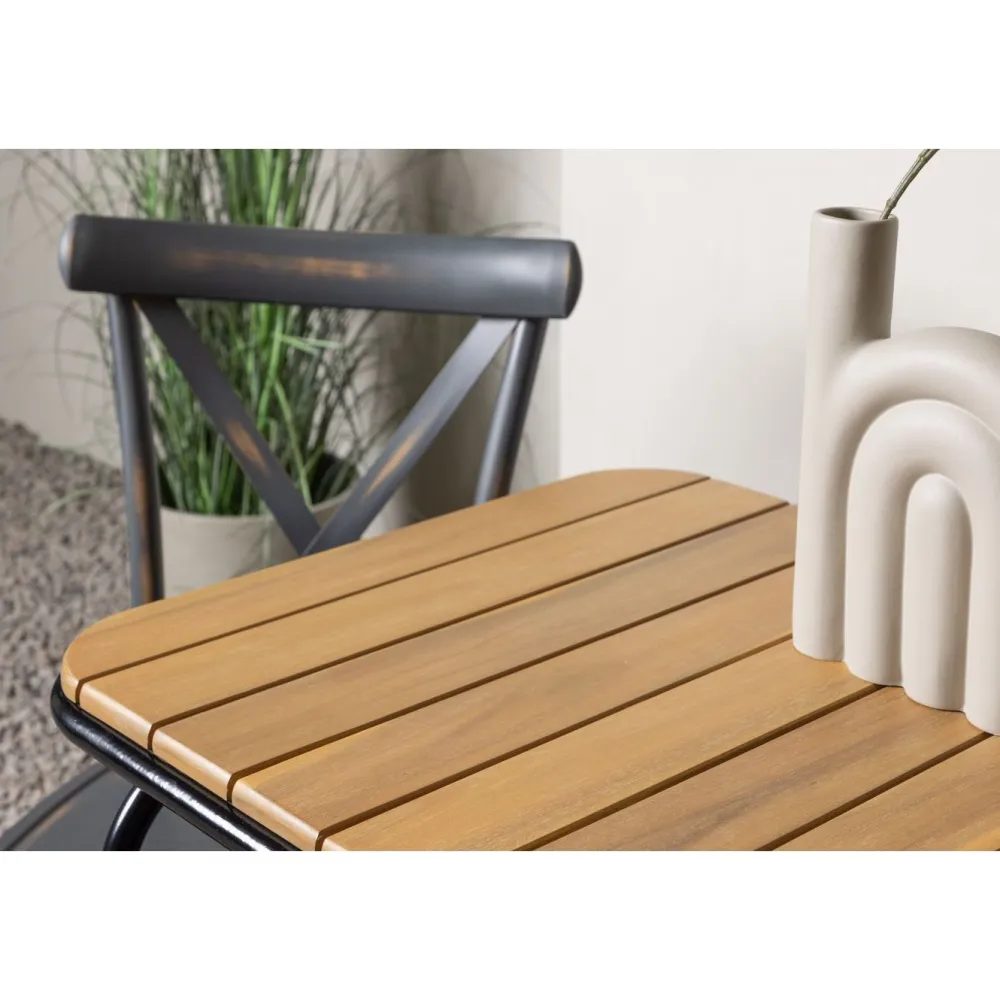 Best Venture Home Parvekeryhmä , 88x70cm Holmbeck-pöytä + 2 mustaa Tablas-tuolia