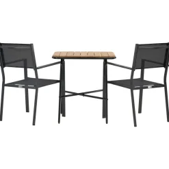 Sale Venture Home Parvekeryhmä ,  88x70cm Holmbeck-pöytä + 2 mustaa Copacabana-tuolia