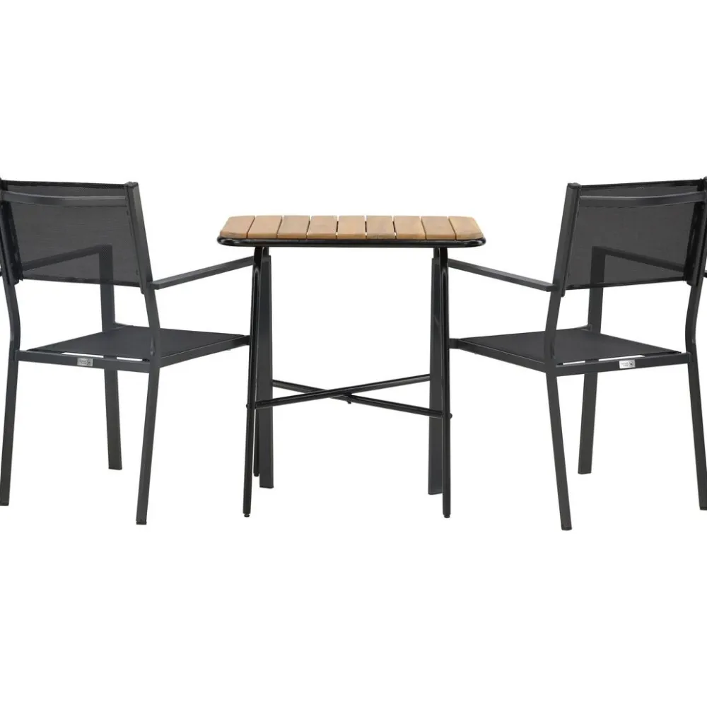Sale Venture Home Parvekeryhmä , 88x70cm Holmbeck-pöytä + 2 mustaa Copacabana-tuolia