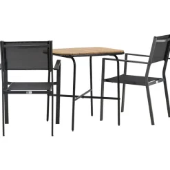 Sale Venture Home Parvekeryhmä , 88x70cm Holmbeck-pöytä + 2 mustaa Copacabana-tuolia