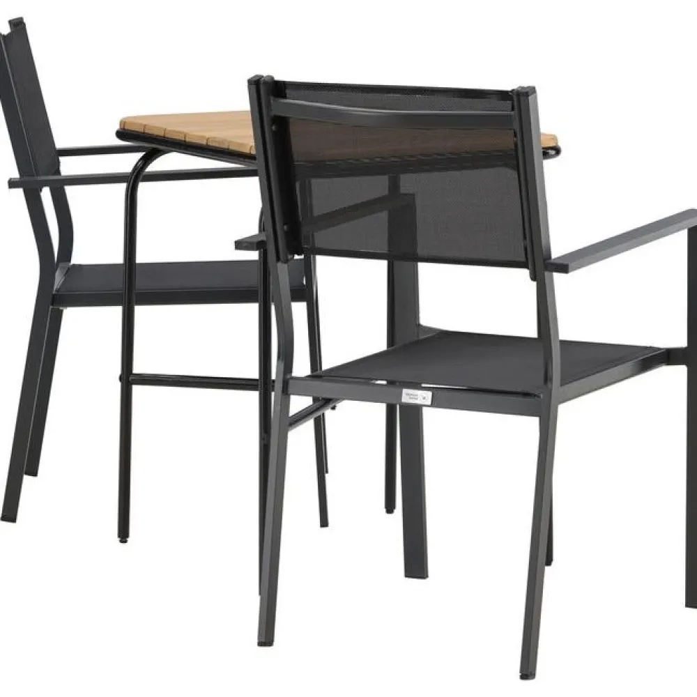 Sale Venture Home Parvekeryhmä , 88x70cm Holmbeck-pöytä + 2 mustaa Copacabana-tuolia