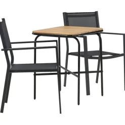 Sale Venture Home Parvekeryhmä , 88x70cm Holmbeck-pöytä + 2 mustaa Copacabana-tuolia