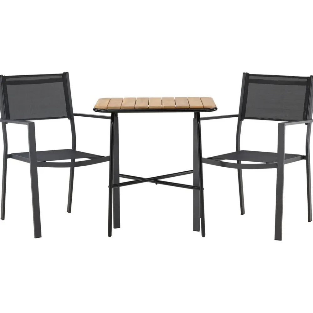 Sale Venture Home Parvekeryhmä , 88x70cm Holmbeck-pöytä + 2 mustaa Copacabana-tuolia