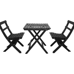 Best Baltic Garden Parvekesetti Wilma 65x65cm pöytä + 2 Knohult tuolia musta