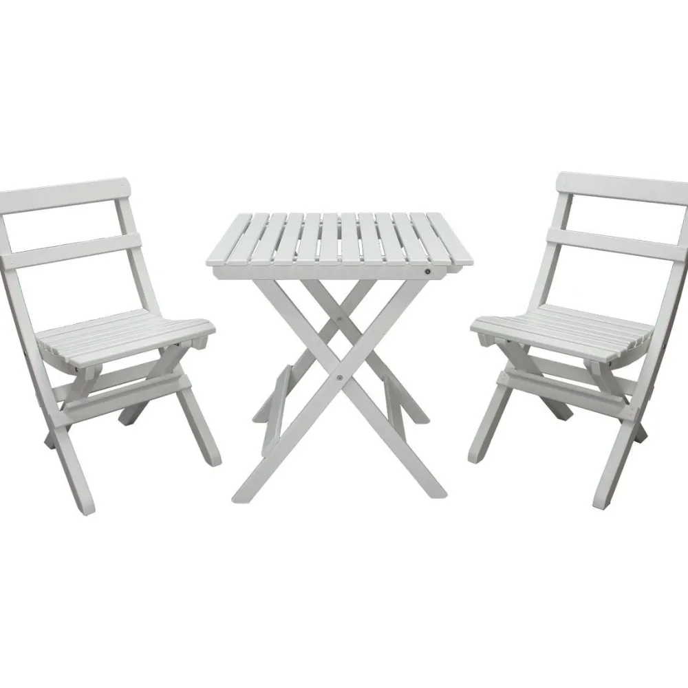 Best Baltic Garden Parvekesetti Wilma 65x65cm pöytä + 2 Knohult tuolia musta