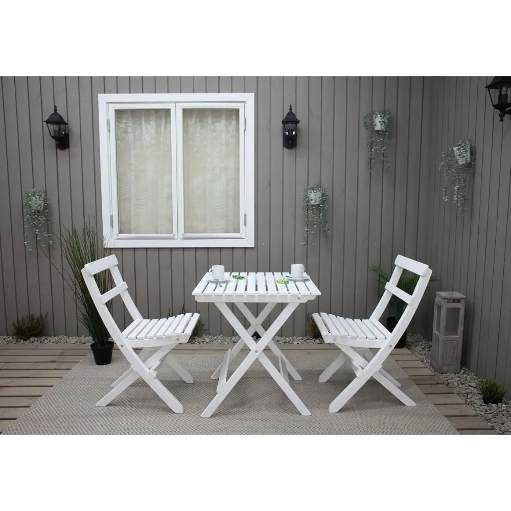 Best Baltic Garden Parvekesetti Wilma 65x65cm pöytä + 2 Knohult tuolia musta