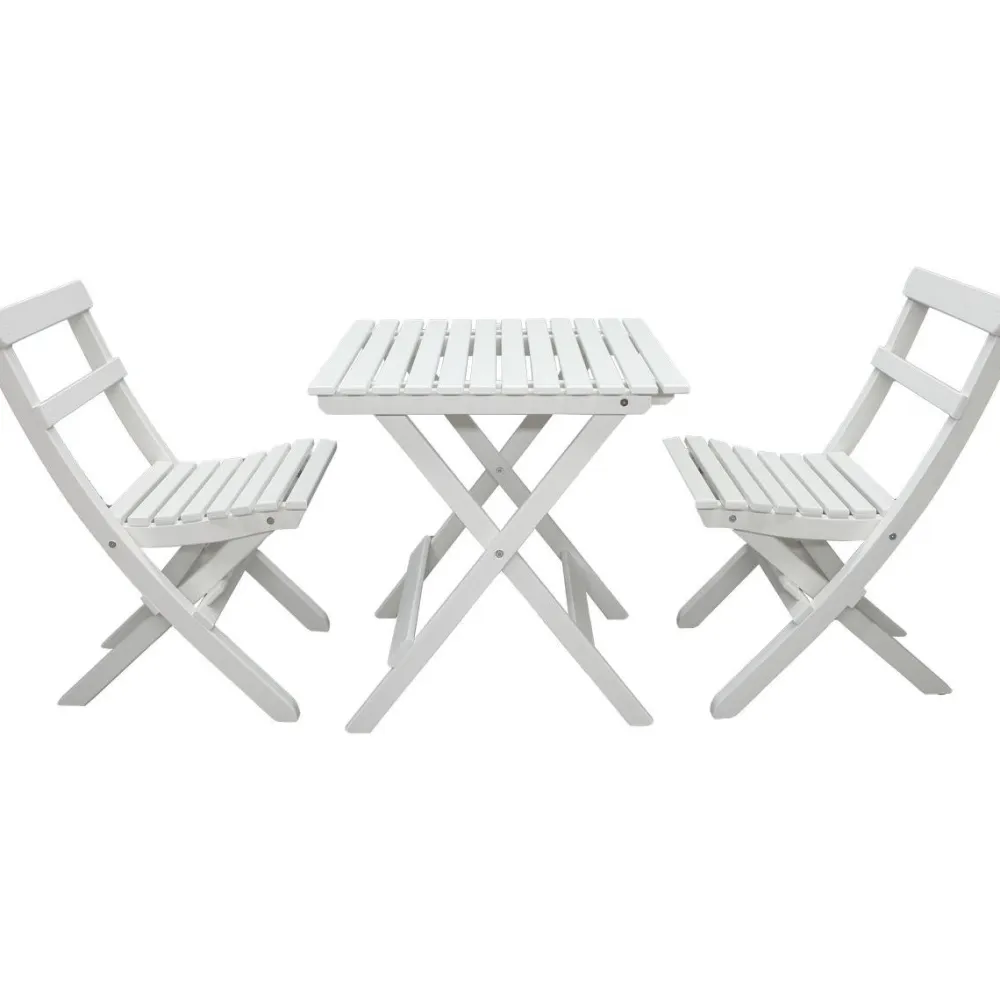 Best Baltic Garden Parvekesetti Wilma 65x65cm pöytä + 2 Knohult tuolia musta