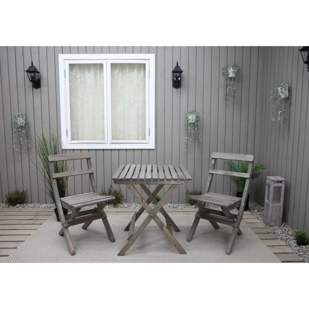 Best Baltic Garden Parvekesetti Wilma 65x65cm pöytä + 2 Knohult tuolia musta