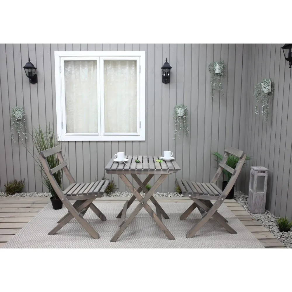 Best Baltic Garden Parvekesetti Wilma 65x65cm pöytä + 2 Knohult tuolia musta