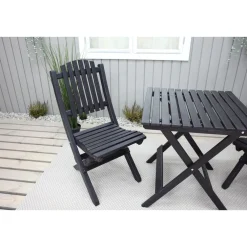 Outlet Baltic Garden Parvekesetti Wilma 65x65cm pöytä + 2 Visby tuolia harmaa