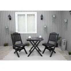 Outlet Baltic Garden Parvekesetti Wilma 65x65cm pöytä + 2 Visby tuolia harmaa