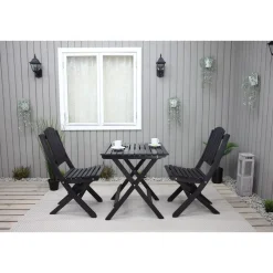 Outlet Baltic Garden Parvekesetti Wilma 65x65cm pöytä + 2 Visby tuolia harmaa