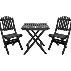 Outlet Baltic Garden Parvekesetti Wilma 65x65cm pöytä + 2 Visby tuolia harmaa