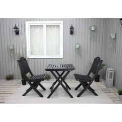 Outlet Baltic Garden Parvekesetti Wilma 65x65cm pöytä + 2 Visby tuolia harmaa