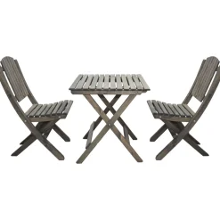 Outlet Baltic Garden Parvekesetti Wilma 65x65cm pöytä + 2 Visby tuolia harmaa