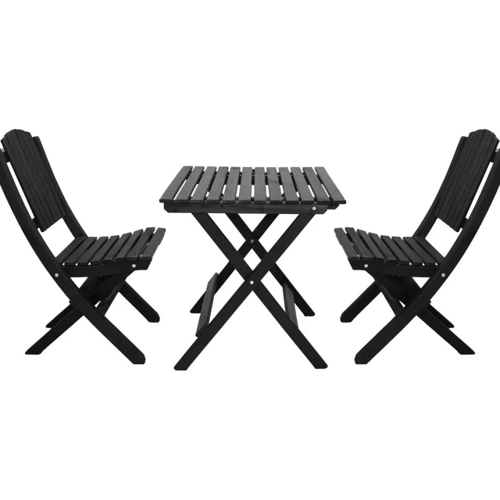 Outlet Baltic Garden Parvekesetti Wilma 65x65cm pöytä + 2 Visby tuolia harmaa