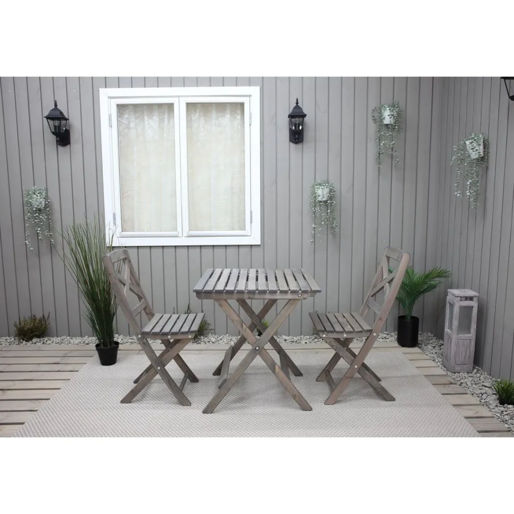 Best Baltic Garden Parvekesetti Wilma 65x65cm pöytä + 2 tuolia er värejäa