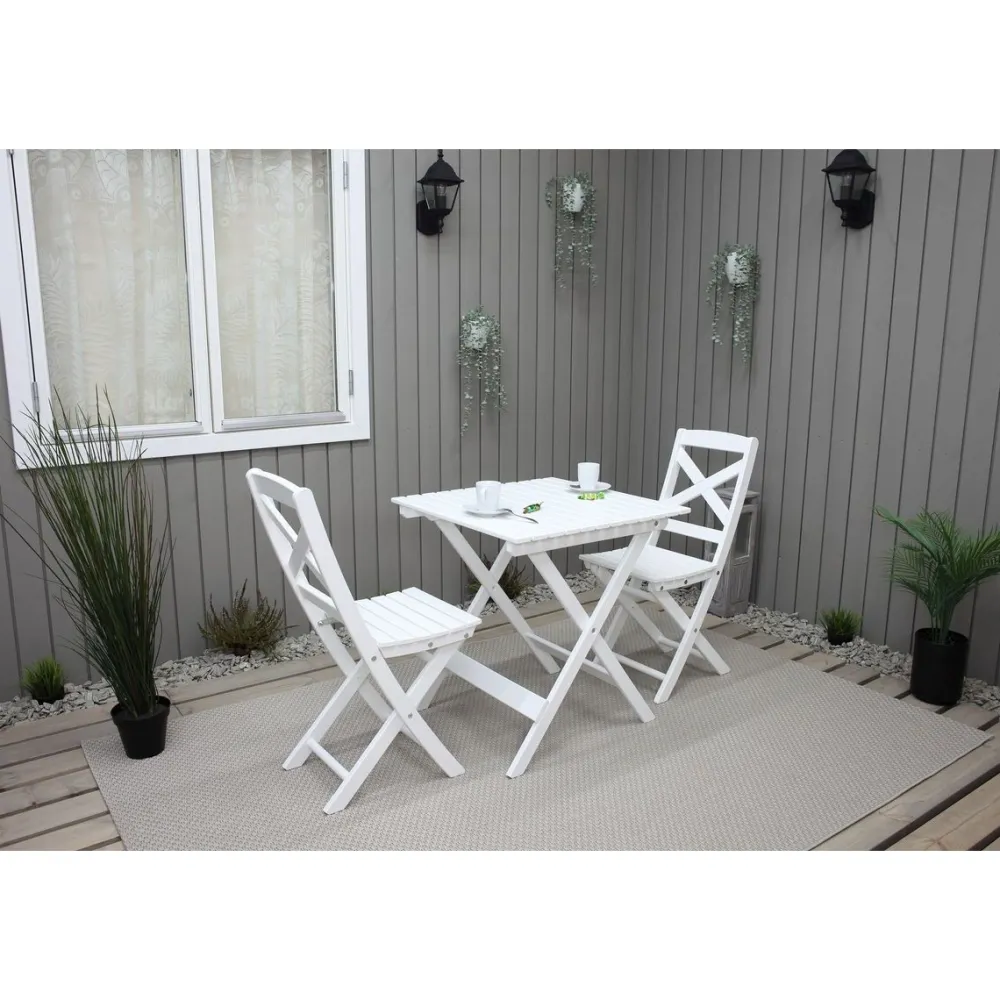 Best Baltic Garden Parvekesetti Wilma 65x65cm pöytä + 2 tuolia er värejäa