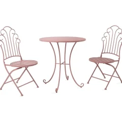 Online Home4you Parvekesetti Rosy, pöytä + 2 tuolia, pinkki