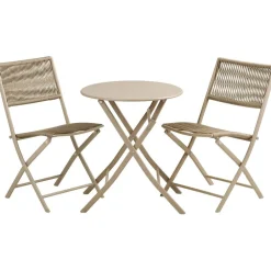 Hot House Nordic Parvekesetti Arcas, ø60cm pöytä + 2 tuolia, taupe