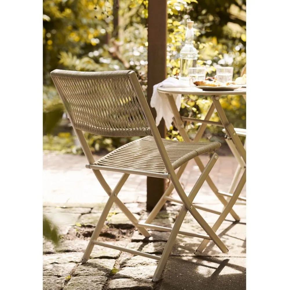 Hot House Nordic Parvekesetti Arcas, ø60cm pöytä + 2 tuolia, taupe
