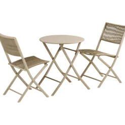 Hot House Nordic Parvekesetti Arcas, ø60cm pöytä + 2 tuolia, taupe