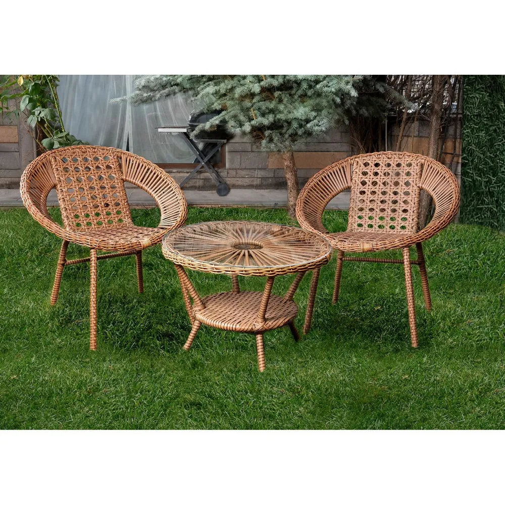 Sale Linento Garden Parvekesetti Bella pöytä + 2 tuolia ruskea