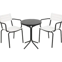 Outlet Linento Garden Parvekesetti Maya, 2 tuolia + pöytä, mustavalkoinen