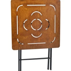 Linento Garden Parvekesetti Bistro Set 3, 2 tuolia + pöytä, kokoontaittuva, musta/pähkinä