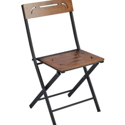 Linento Garden Parvekesetti Bistro Set 3, 2 tuolia + pöytä, kokoontaittuva, musta/pähkinä