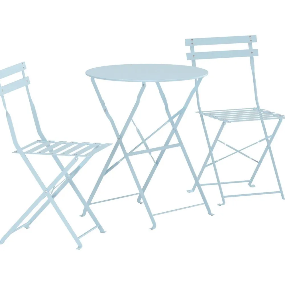 Sale Venture Home Parvekesetti Tao, ø60cm pöytä + tuolit, vaaleansininen