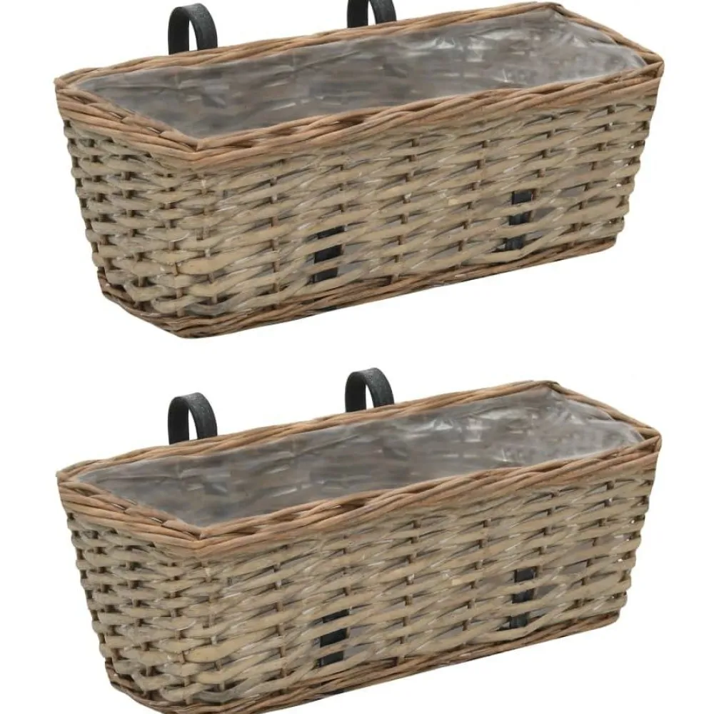 Sale FinePRICE Parvekkeen kukkalaatikko 2 kpl paju pe-vuori 40 cm
