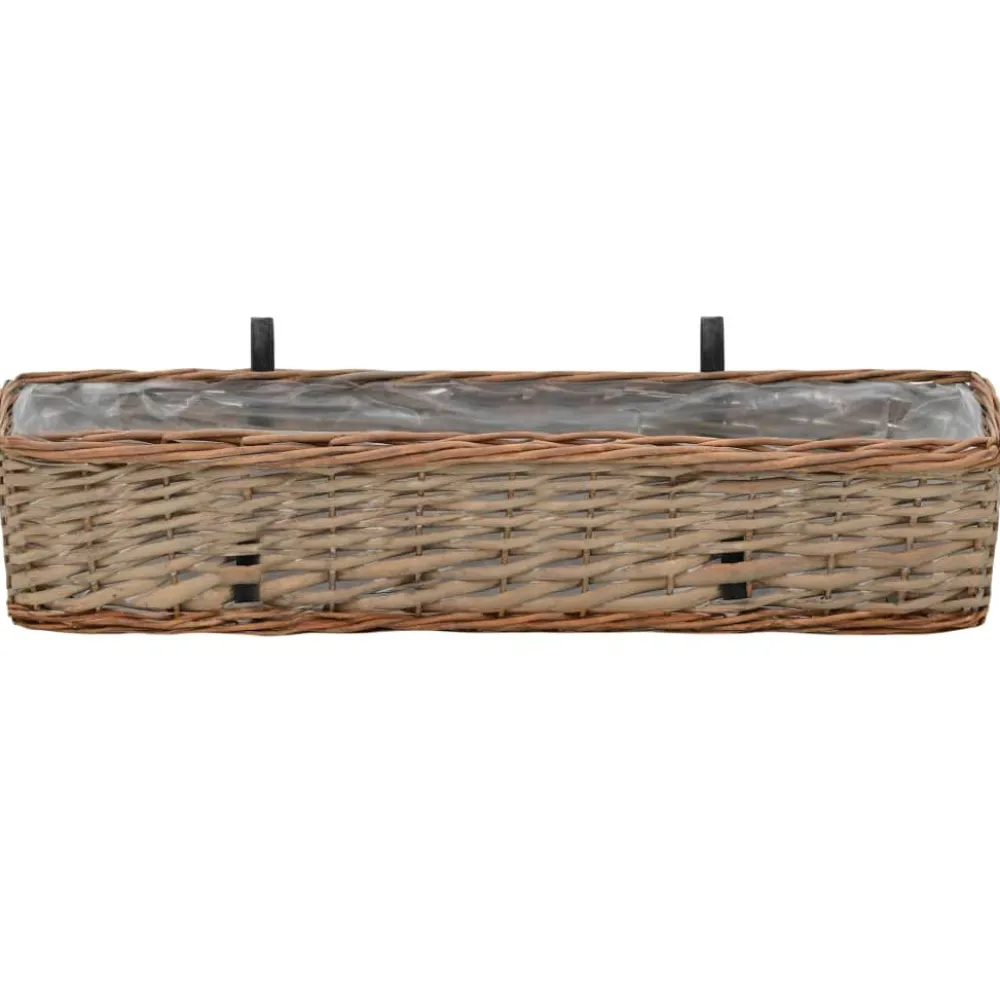 FinePRICE Parvekkeen kukkalaatikko 2 kpl paju PE-vuori 80 cm