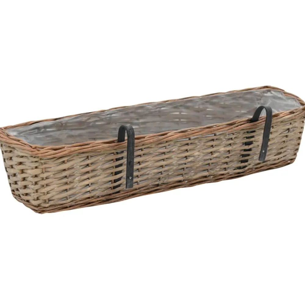FinePRICE Parvekkeen kukkalaatikko 2 kpl paju PE-vuori 80 cm