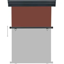 Outlet FinePRICE Parvekkeen sivumarkiisi 125x250 cm ruskea