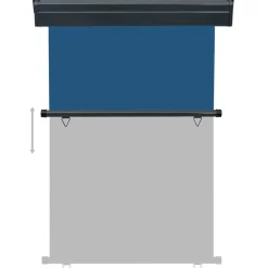 FinePRICE Parvekkeen sivumarkiisi 125x250 cm sininen