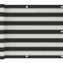 New FinePRICE Parvekkeen suoja hdpe 75x500 cm antrasiitti ja valkoinen