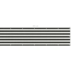 Best FinePRICE Parvekkeen suoja hdpe 75x300 cm antrasiitti ja valkoinen