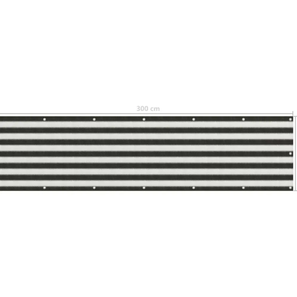 Best FinePRICE Parvekkeen suoja hdpe 75x300 cm antrasiitti ja valkoinen