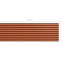 Clearance FinePRICE Parvekkeen suoja oranssi ja ruskea 120x400 cm oxford kangas