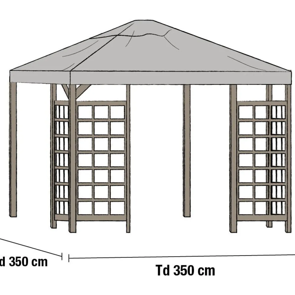 Online Brafab Paviljongin kattokangas Hov, 350x350cm, harmaa