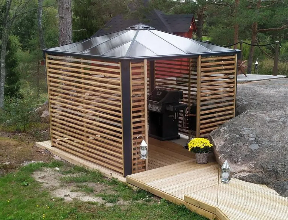 Best Palram-Canopia Paviljonki Palermo 3000 3 x 3 m 8,7 m² harmaa