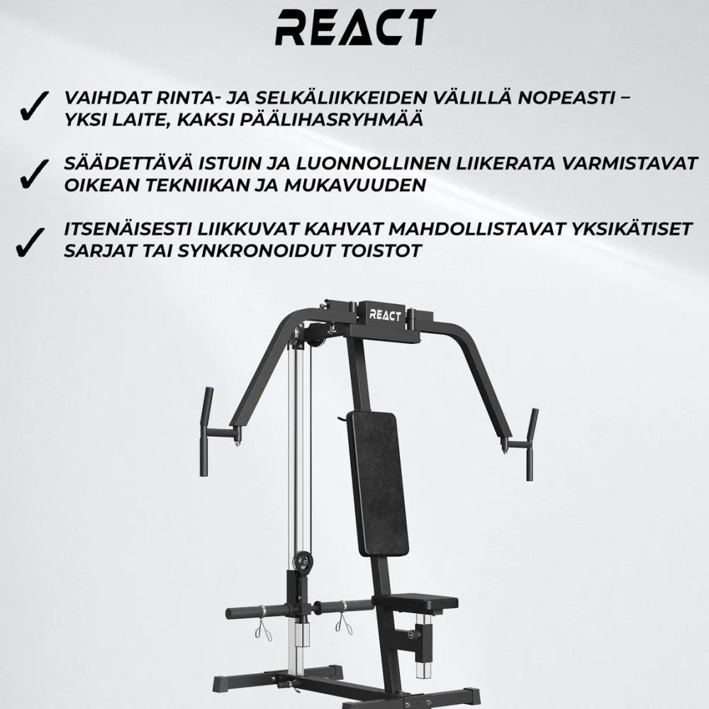 New React Peck Deck Rinta- ja Selkälaite