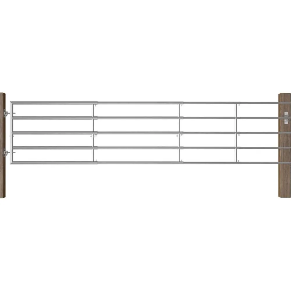 Outlet FinePRICE Peltoportti 5-tankoinen teräs (150-400)x90cm hopea