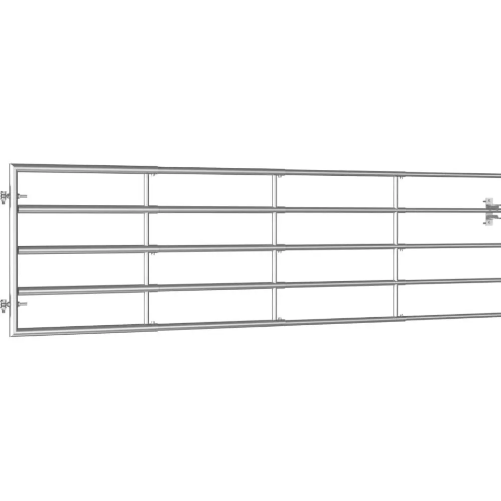 New FinePRICE Peltoportti 5-tankoinen teräs (115-300)x90cm hopea