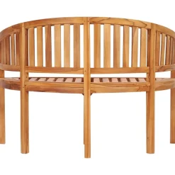 Best FinePRICE Penkki, banaanin muotoinen, 120 cm, täysi tiikki