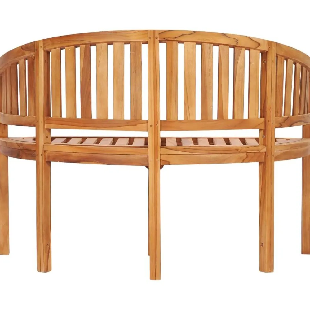 Best FinePRICE Penkki, banaanin muotoinen, 120 cm, täysi tiikki